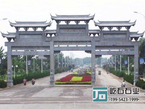 青石牌坊制作時結構的介紹